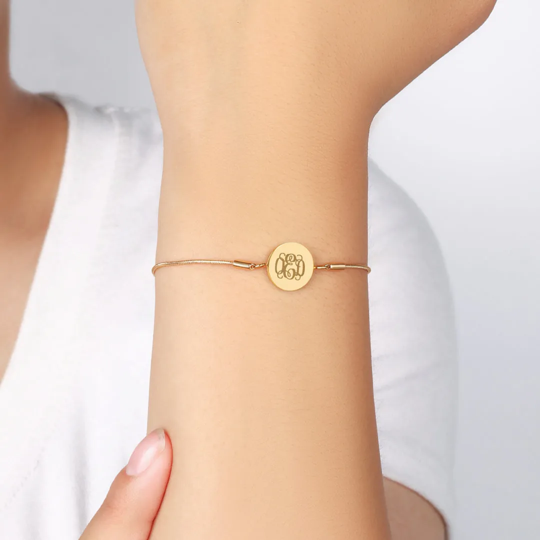 Monogram Initial Disc Bracelet sold by Mint & Lilly product image thumbnail 4