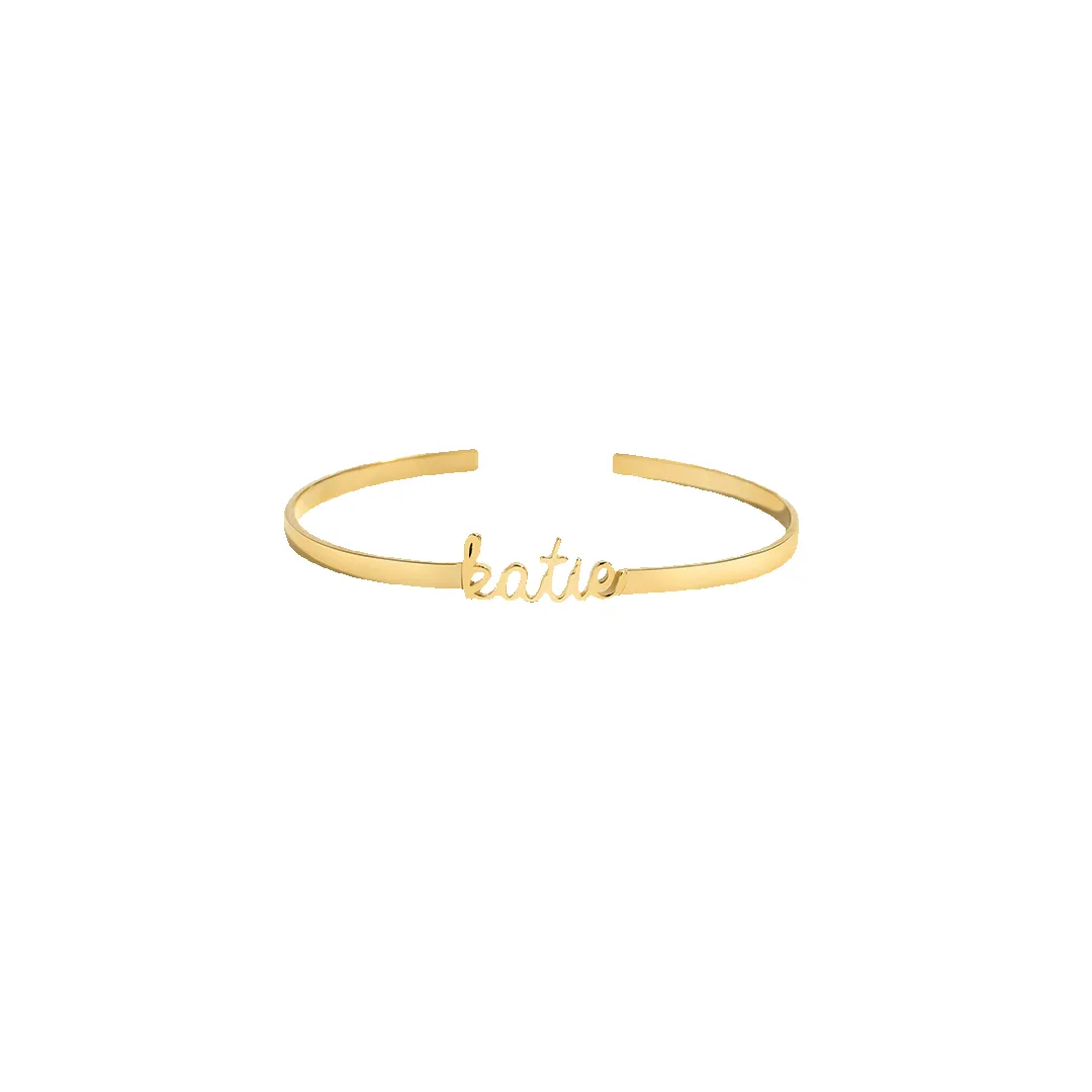 Dainty Name Cuff Bracelet sold by Mint & Lilly