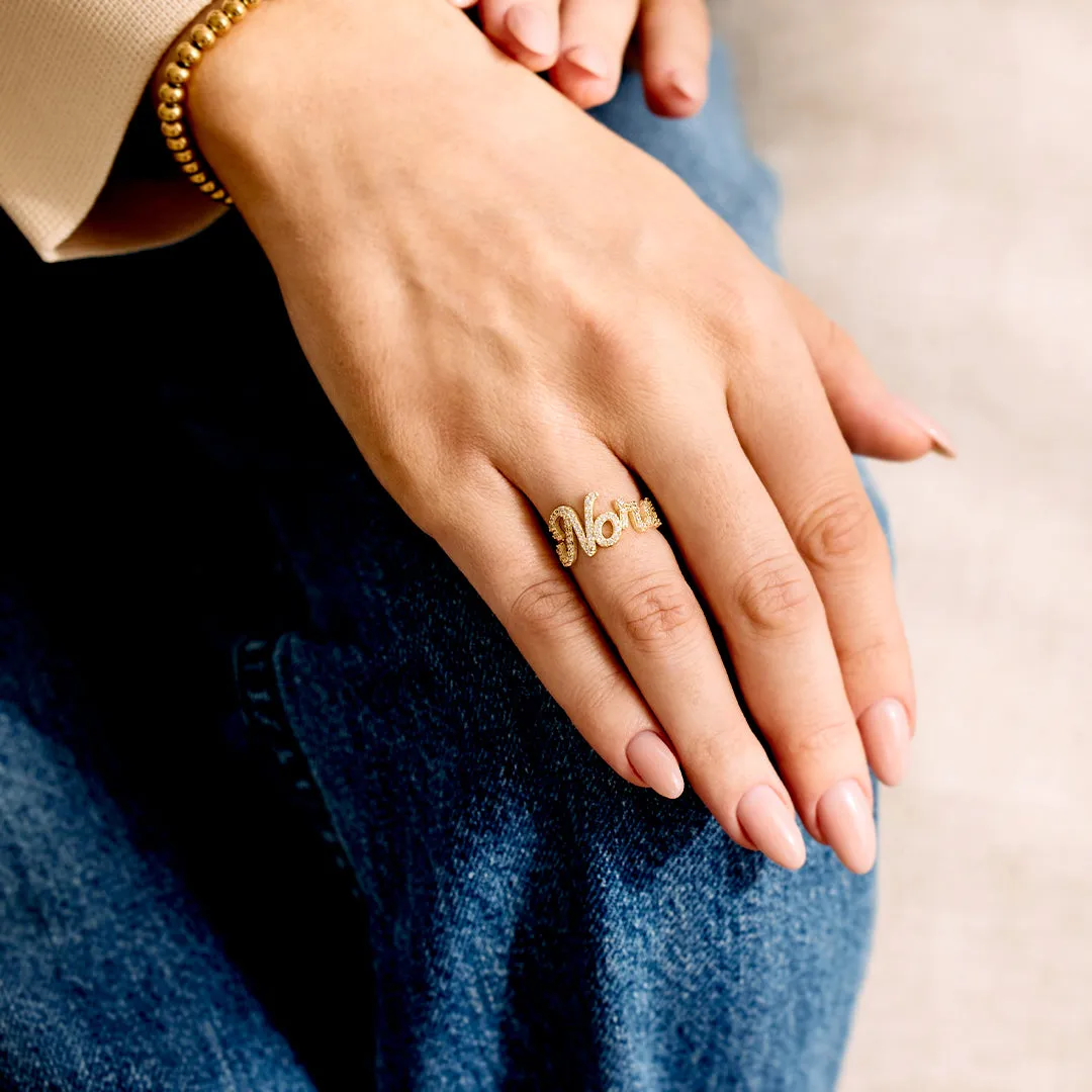 Pave Name Ring sold by Mint & Lilly product image thumbnail 3