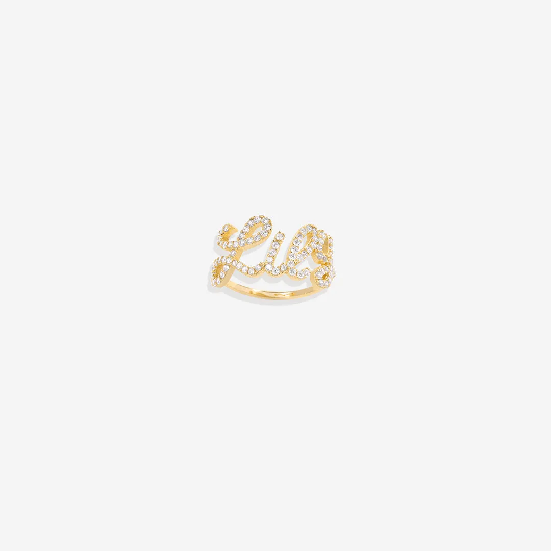 Pave Name Ring sold by Mint & Lilly product image thumbnail 5