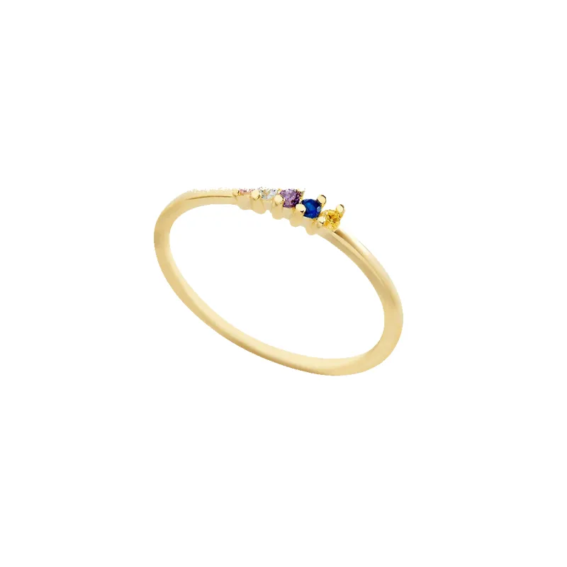 Personalized Dainty Birthstones Ring sold by Mint & Lilly