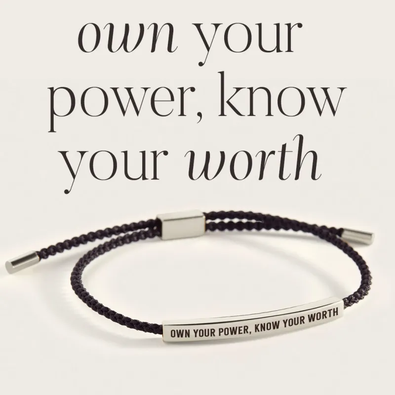 Own Your Power, Know Your Worth Inspire Bracelet sold by Mint & Lilly