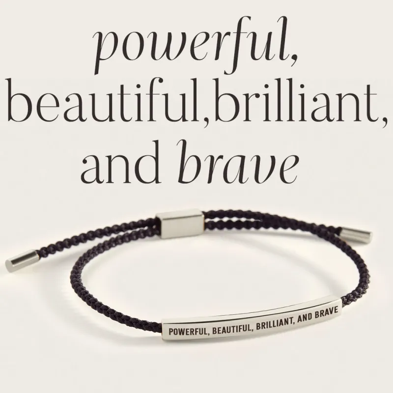 Powerful, Beautiful, Brilliant, and Brave Inspire Bracelet sold by Mint & Lilly