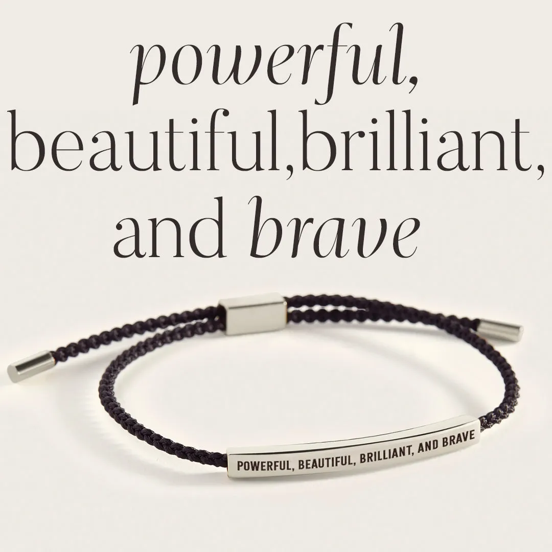 Powerful, Beautiful, Brilliant, and Brave Inspire Bracelet sold by Mint & Lilly