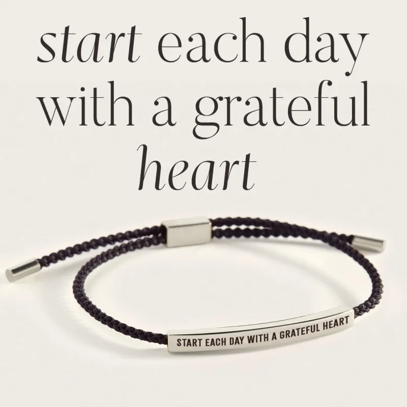 Start Each Day With A Greatful Heart Inspire Bracelet made by Mint & Lilly