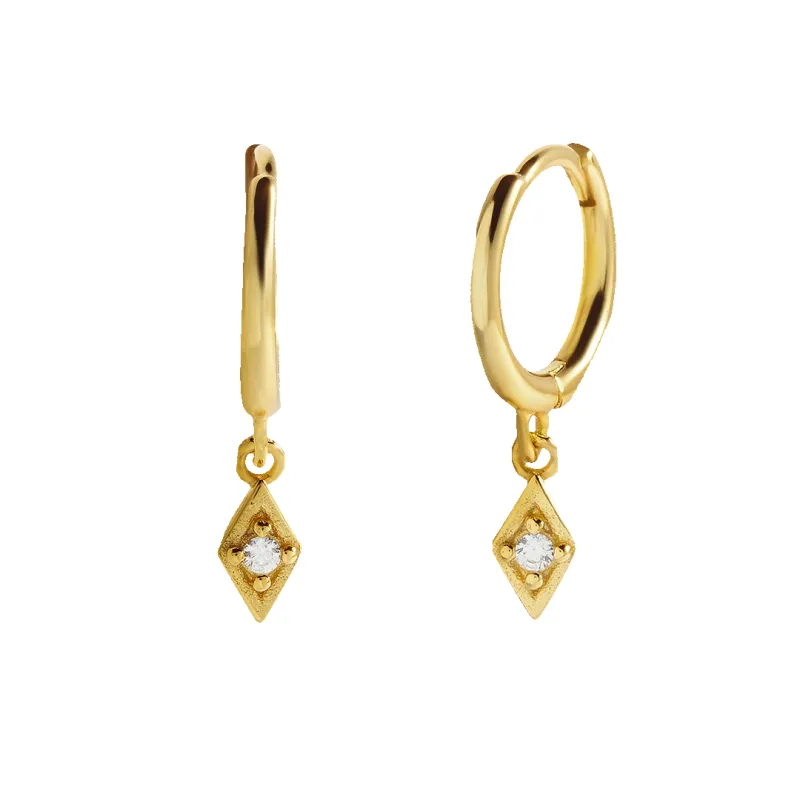 Dainty Diamond Charm Earrings made by Mint & Lilly