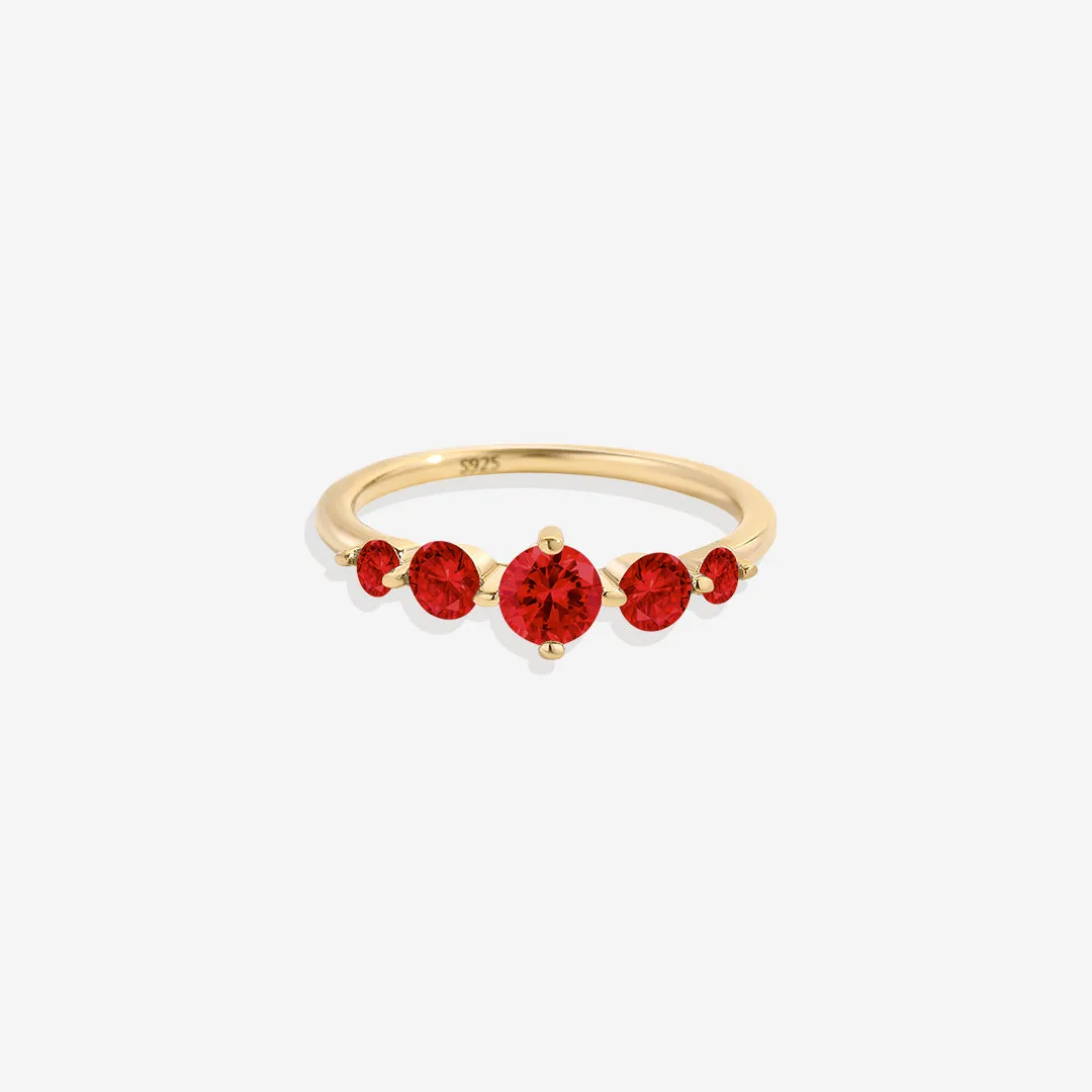 Five Stone Statement Birthstone Ring sold by Mint & Lilly product image thumbnail 3