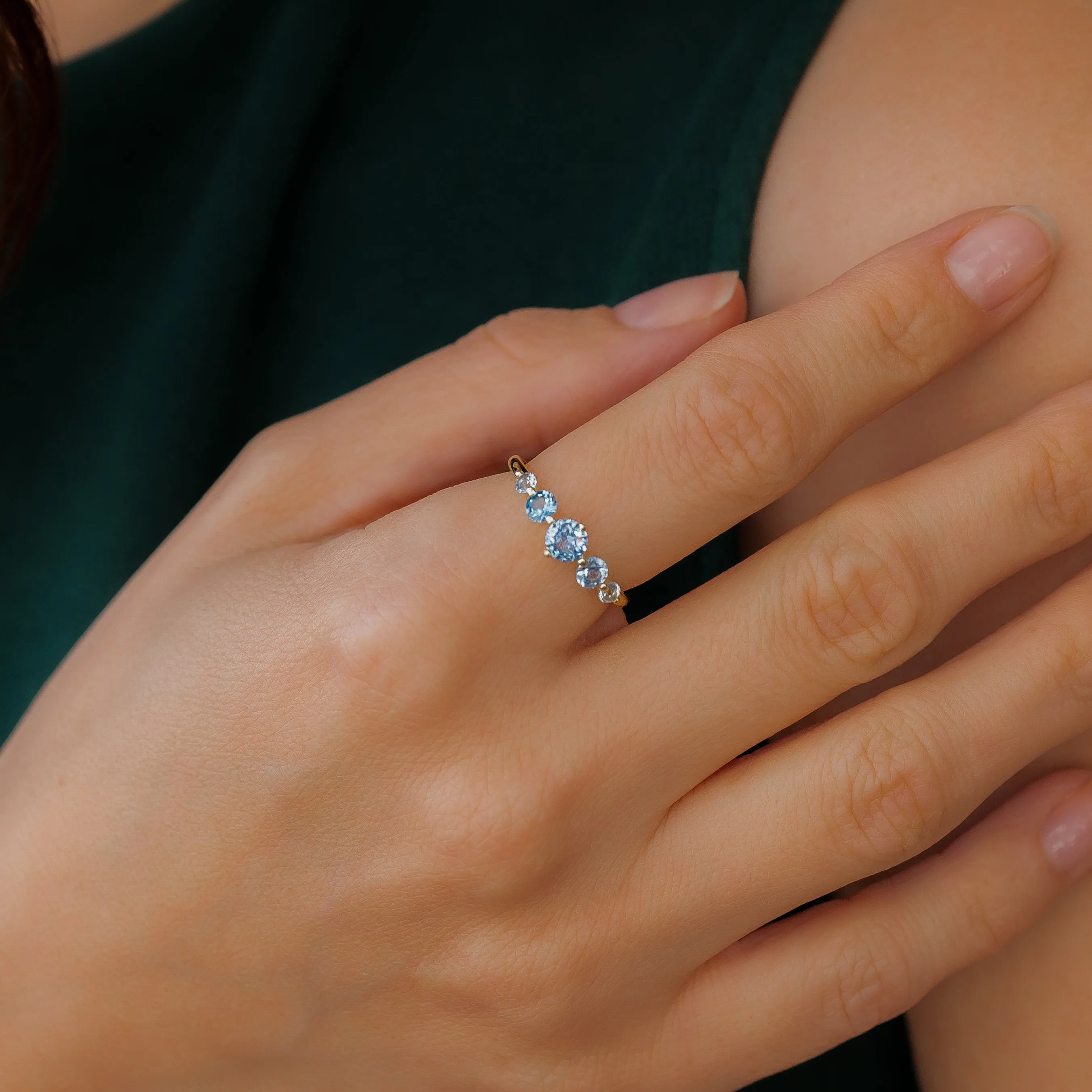 Five Stone Statement Birthstone Ring sold by Mint & Lilly product image thumbnail 5