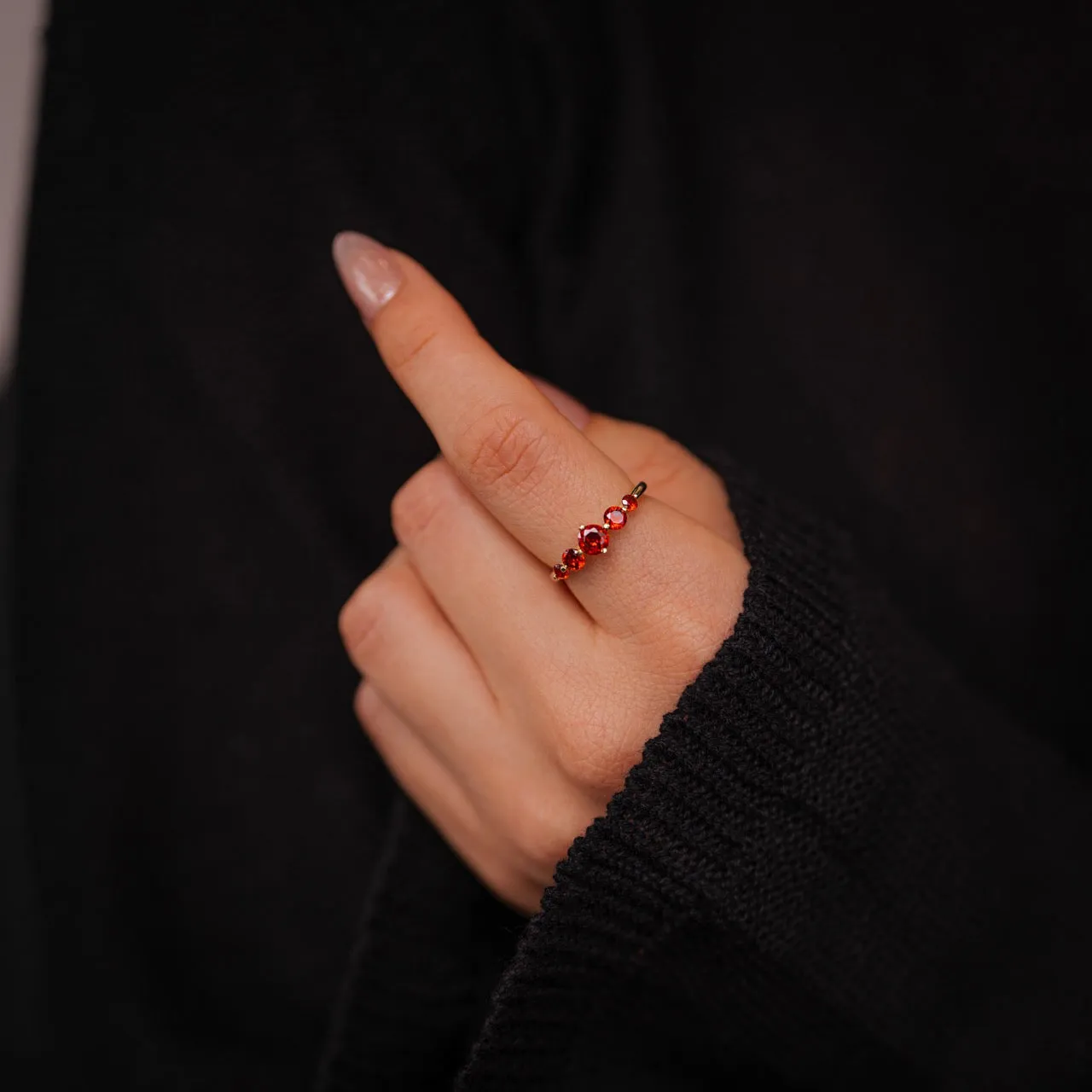 Five Stone Statement Birthstone Ring sold by Mint & Lilly product image thumbnail 4