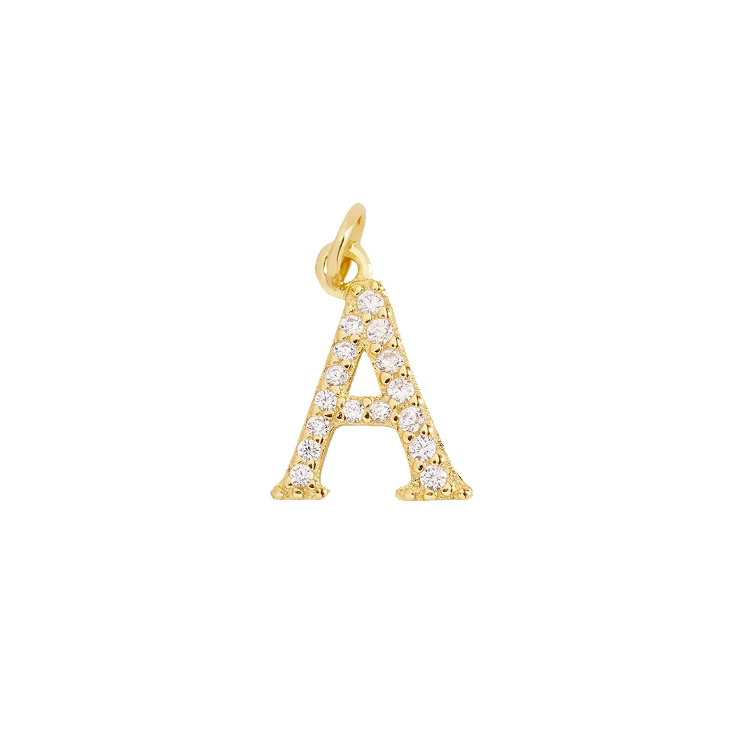 Dainty Pave Initial Charm sold by Mint & Lilly