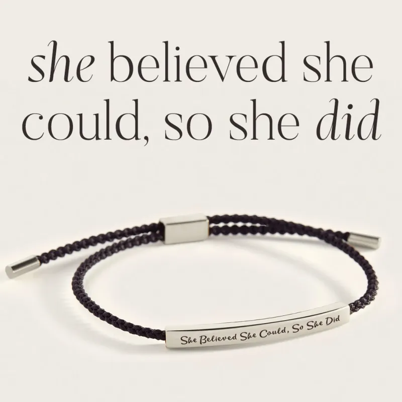 She Believed She Could, So She Did Inspire Bracelet made by Mint & Lilly