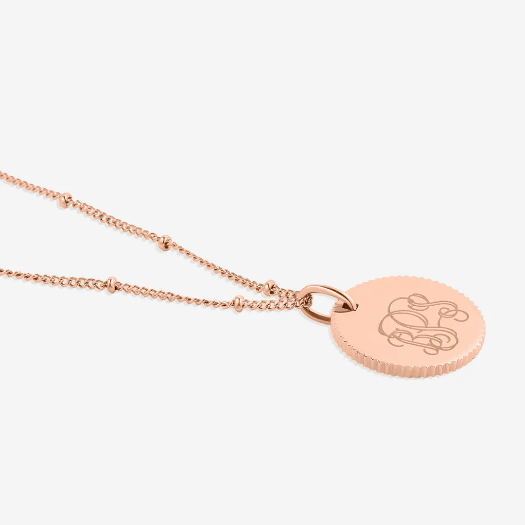 Monogram Scalloped Medallion Pendant Necklace sold by Mint & Lilly product image thumbnail 3