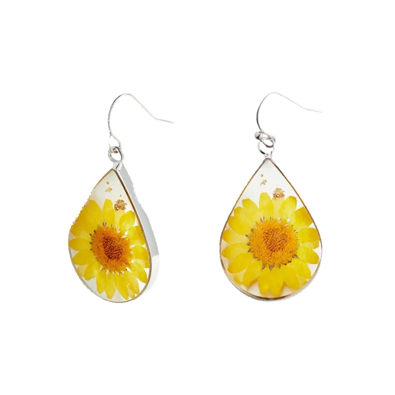 Pressed Birth Flower Earrings sold by Mint & Lilly