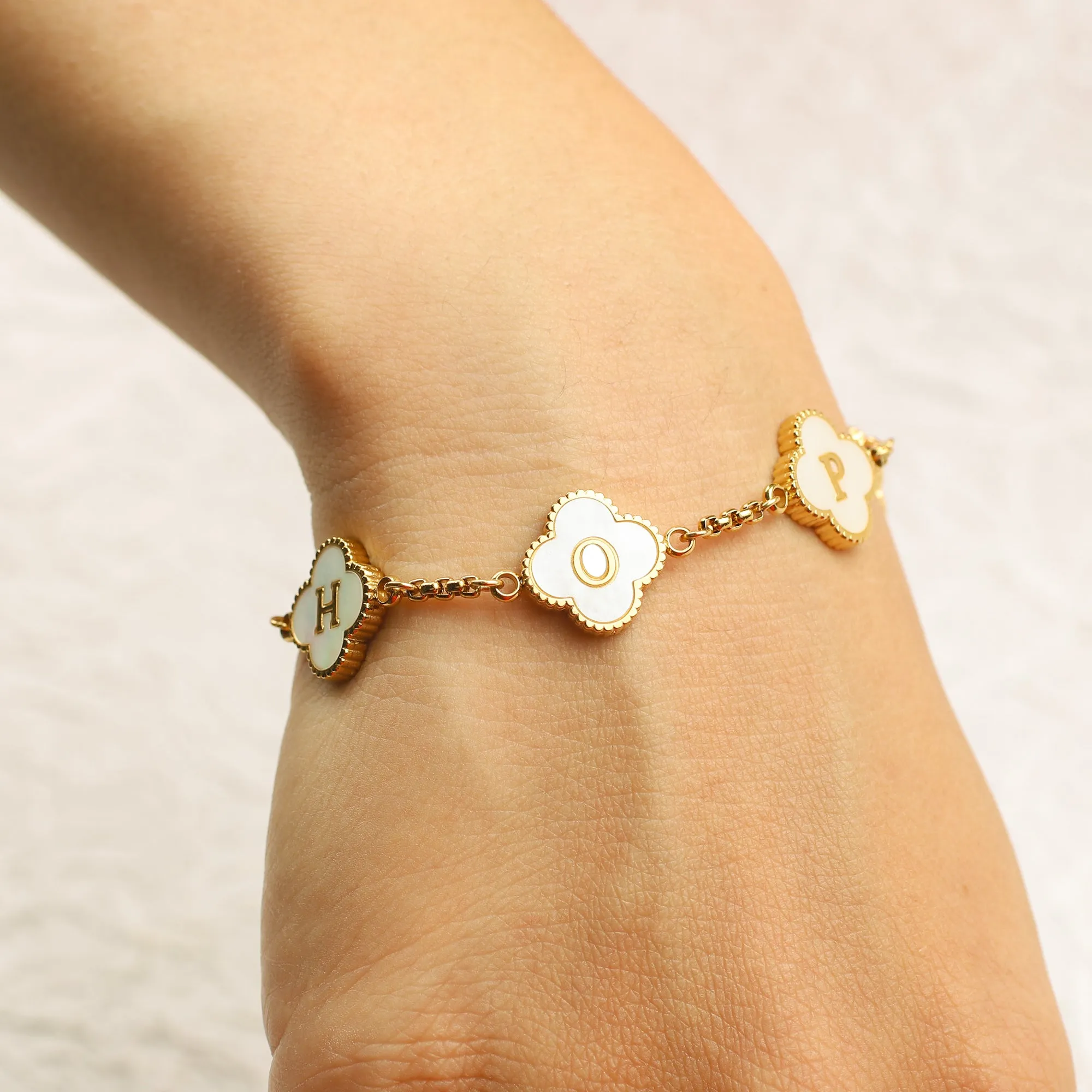 Clover Custom Name Bracelet sold by Mint & Lilly product image thumbnail 2