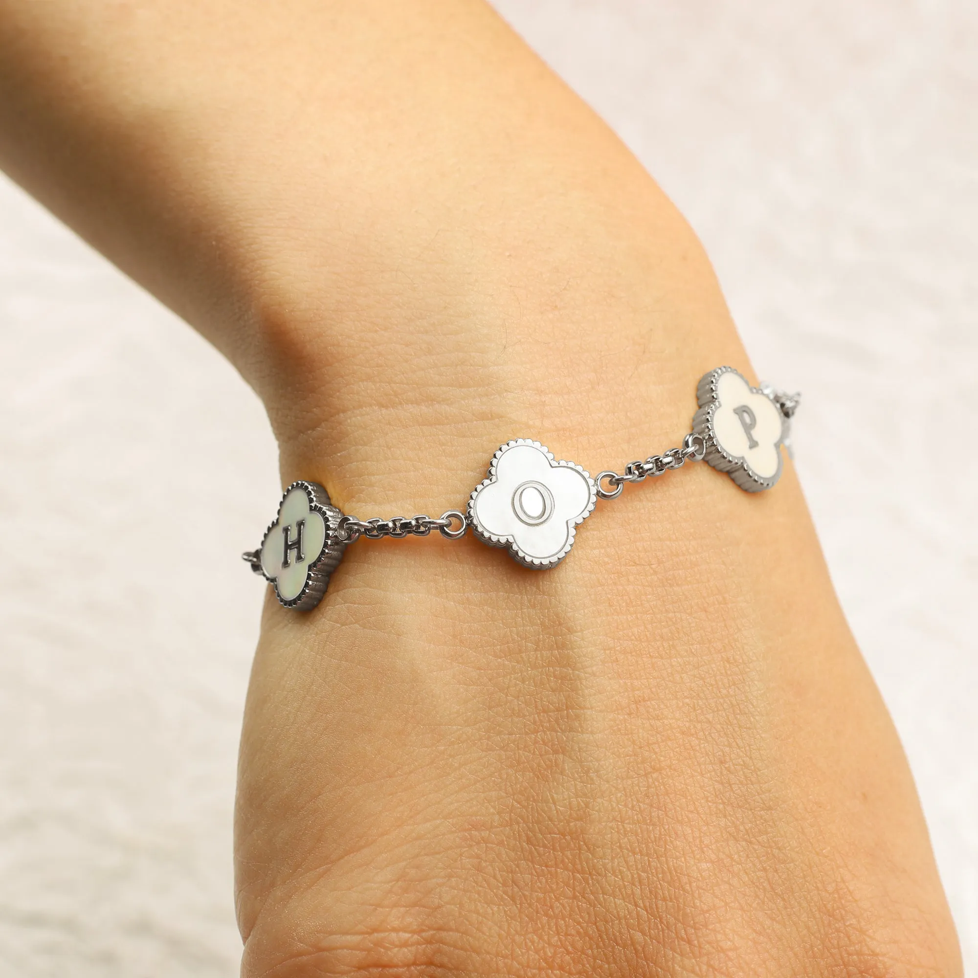 Clover Custom Name Bracelet sold by Mint & Lilly product image thumbnail 3