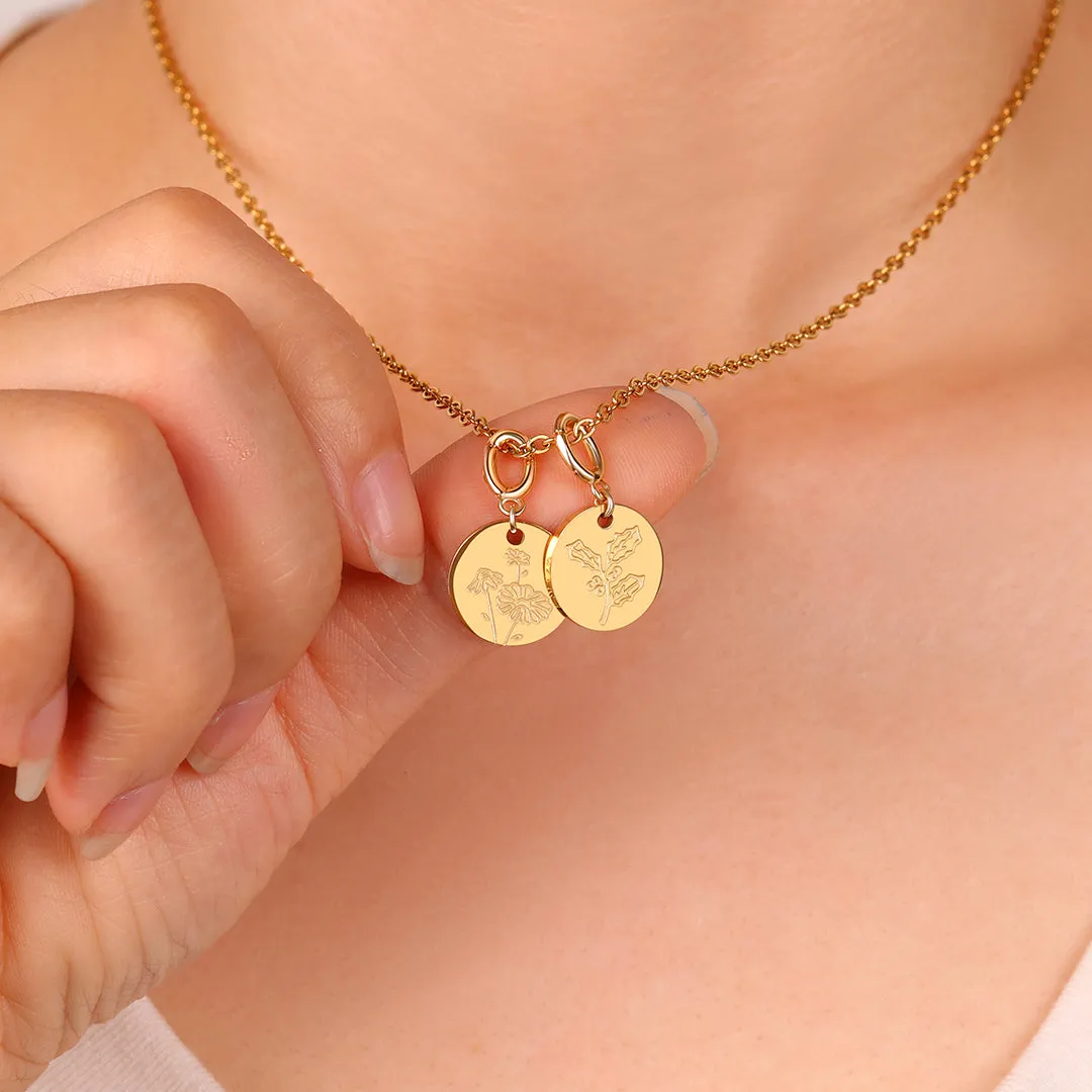 Birth Flower Charm Stacking Necklace sold by Mint & Lilly product image thumbnail 5