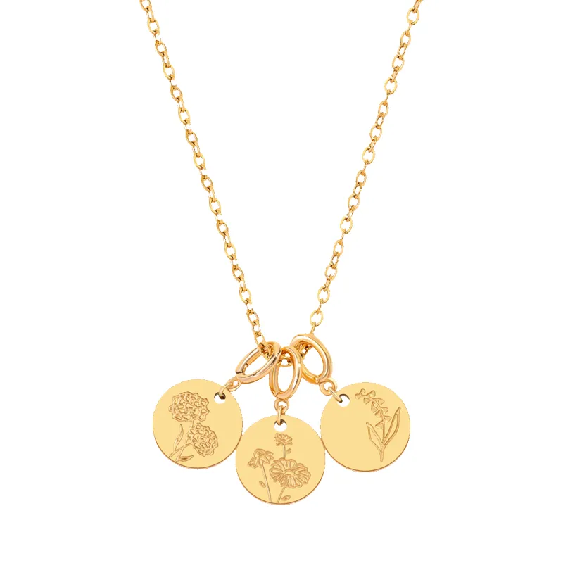 Birth Flower Charm Stacking Necklace sold by Mint & Lilly