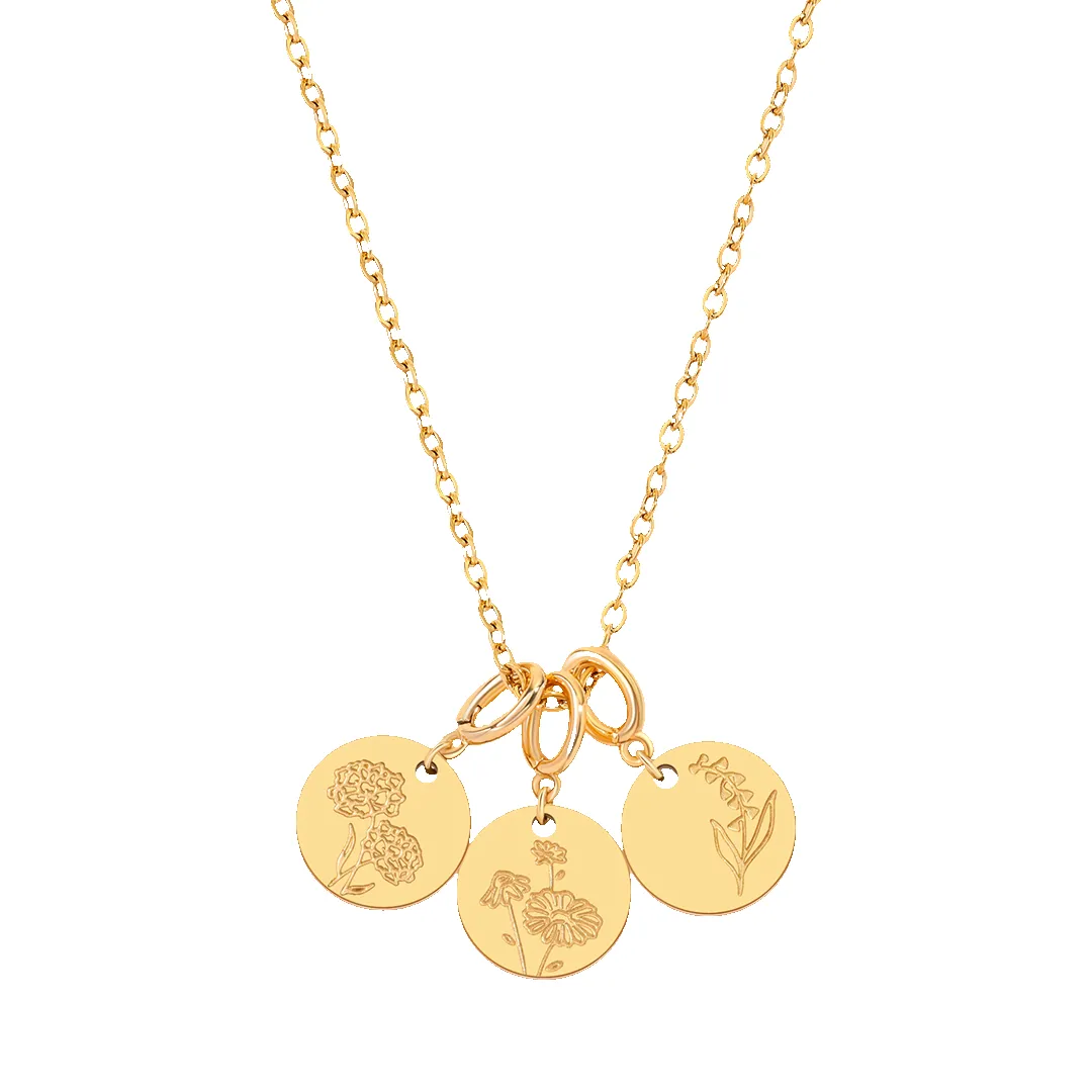 Birth Flower Charm Stacking Necklace sold by Mint & Lilly