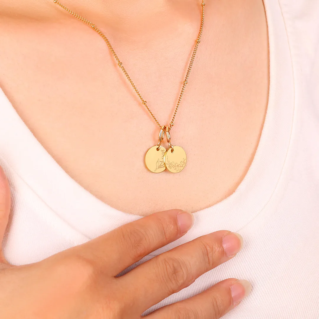 Birth Flower Charm Stacking Necklace sold by Mint & Lilly product image thumbnail 3