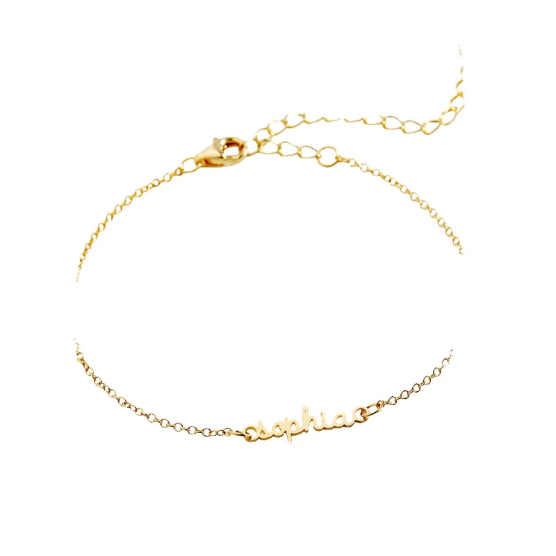 Stella Dainty Name Bracelet sold by Mint & Lilly