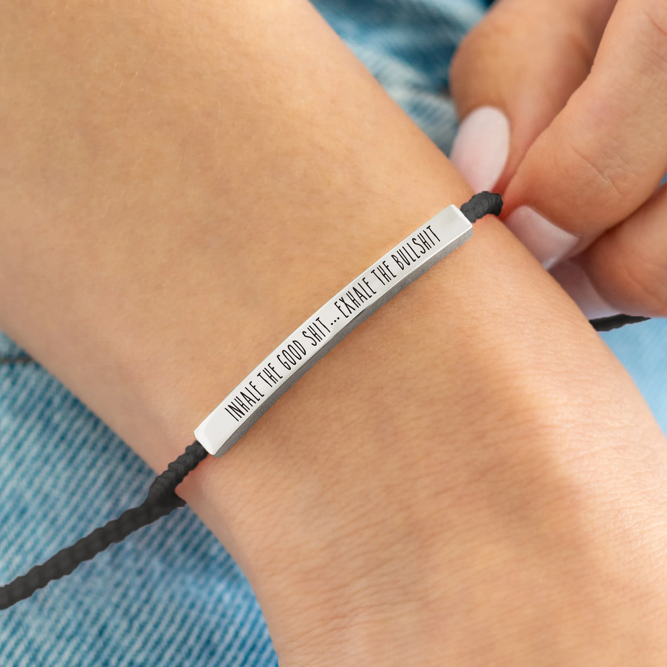 Inhale The Good Shit...Exhale The Bullshit Inspire Bracelet sold by Mint & Lilly product image thumbnail 4