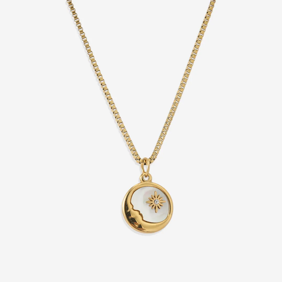 Mother of Pearl Moon Pendant Necklace sold by Mint & Lilly product image thumbnail 3