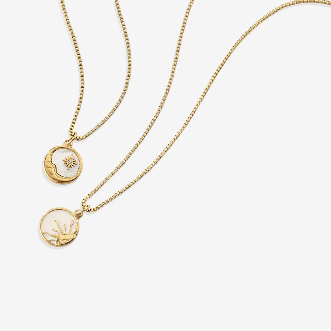 Mother of Pearl Moon Pendant Necklace sold by Mint & Lilly product image thumbnail 5