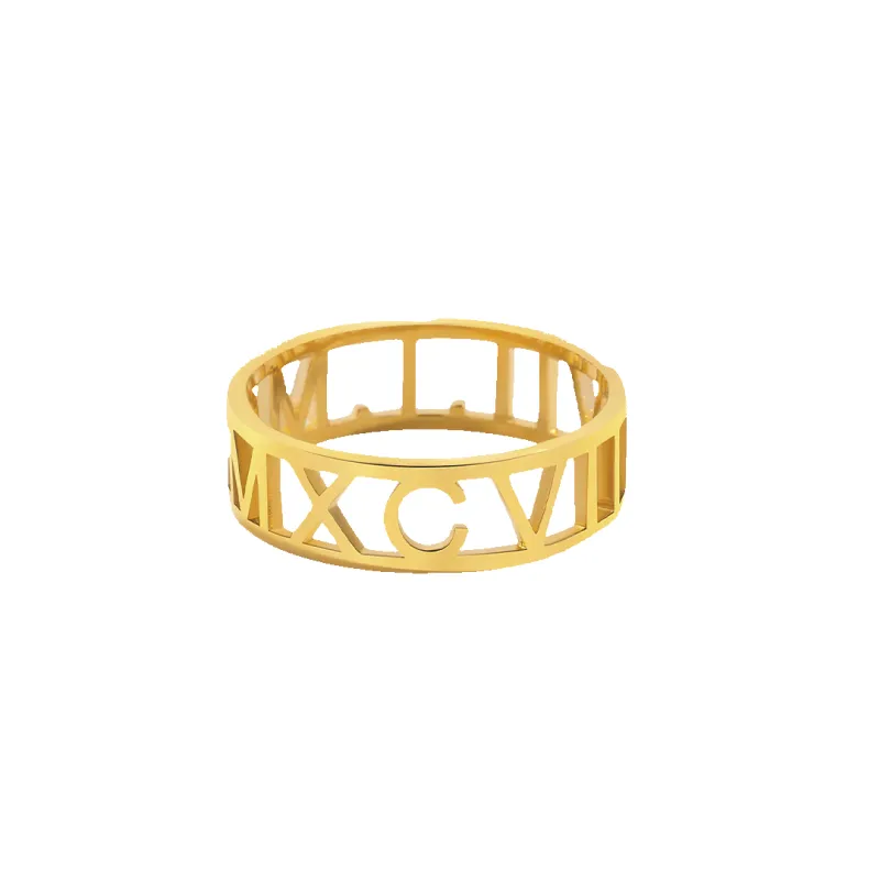 Personalized Roman Numeral Ring made by Mint & Lilly