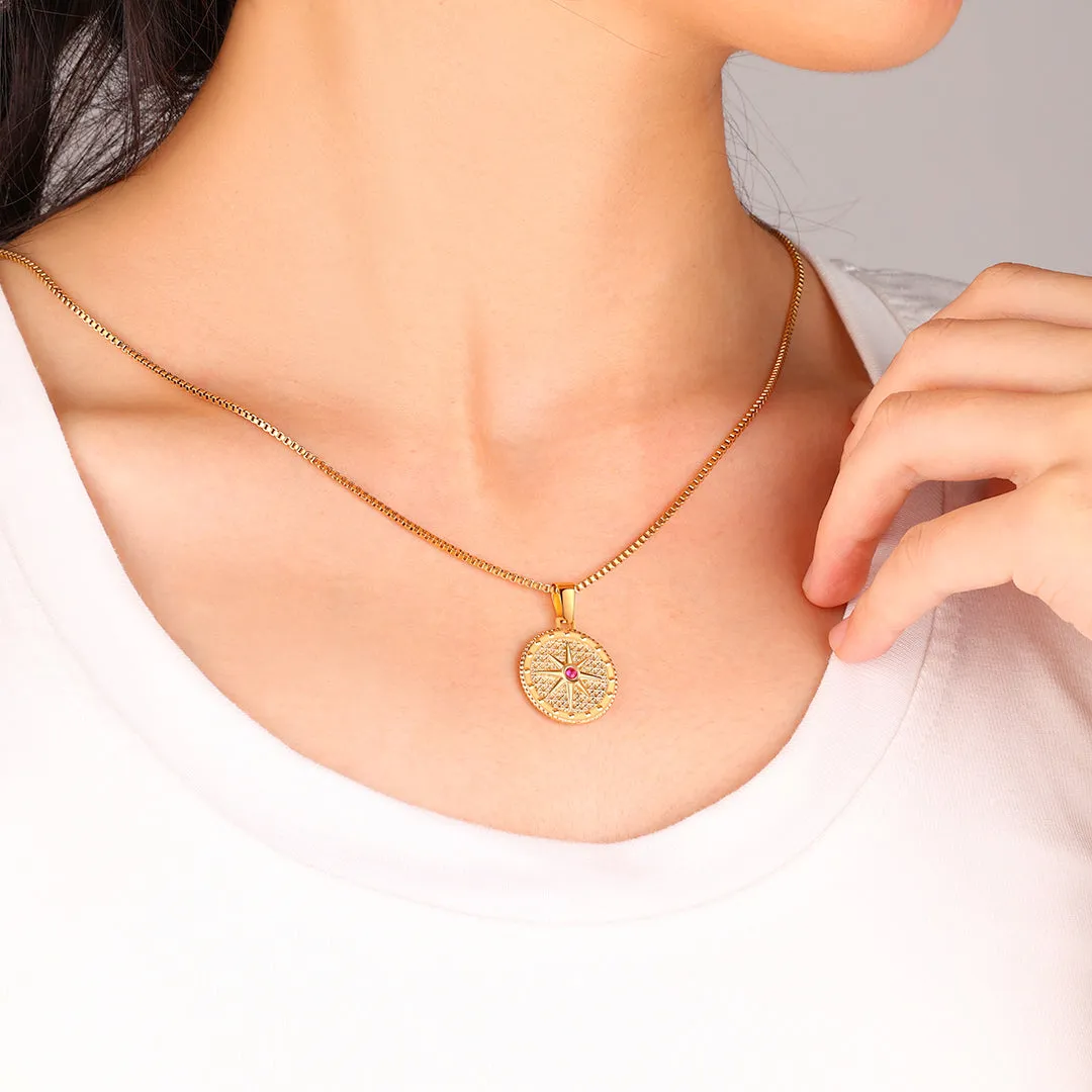 Birthstone Compass Pendant Necklace sold by Mint & Lilly product image thumbnail 4