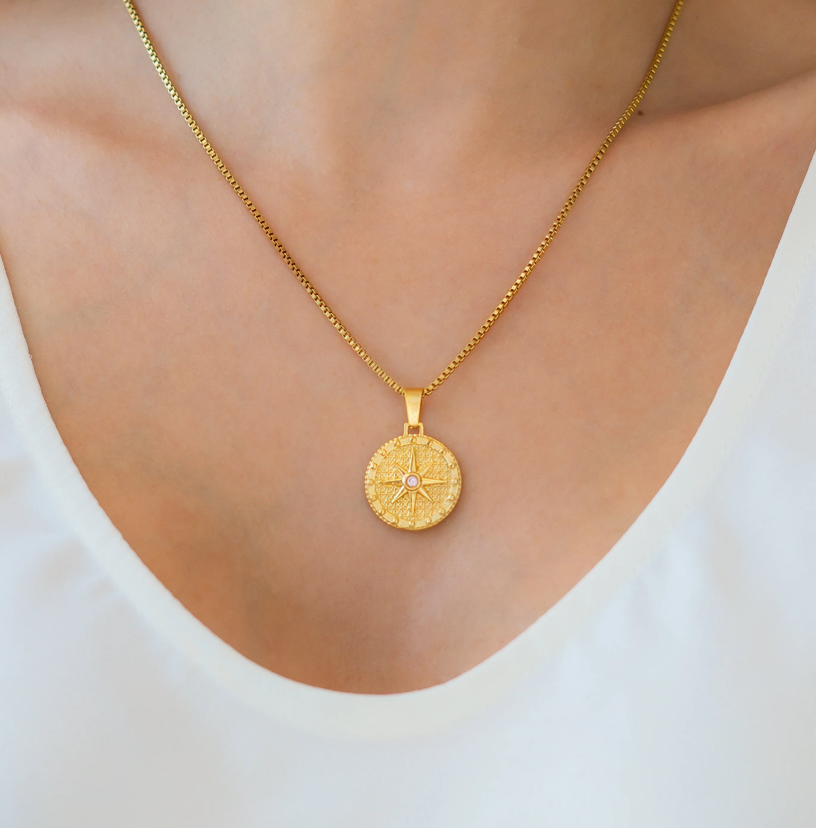 Birthstone Compass Pendant Necklace sold by Mint & Lilly product image thumbnail 3