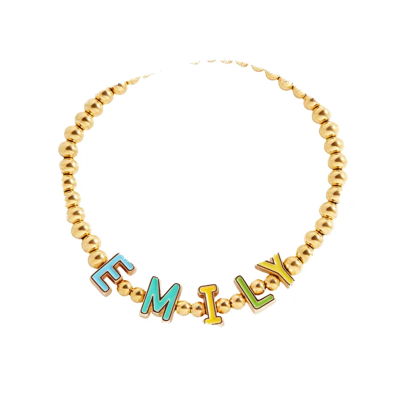 Rainbow Candy Letter Bracelet sold by Mint & Lilly