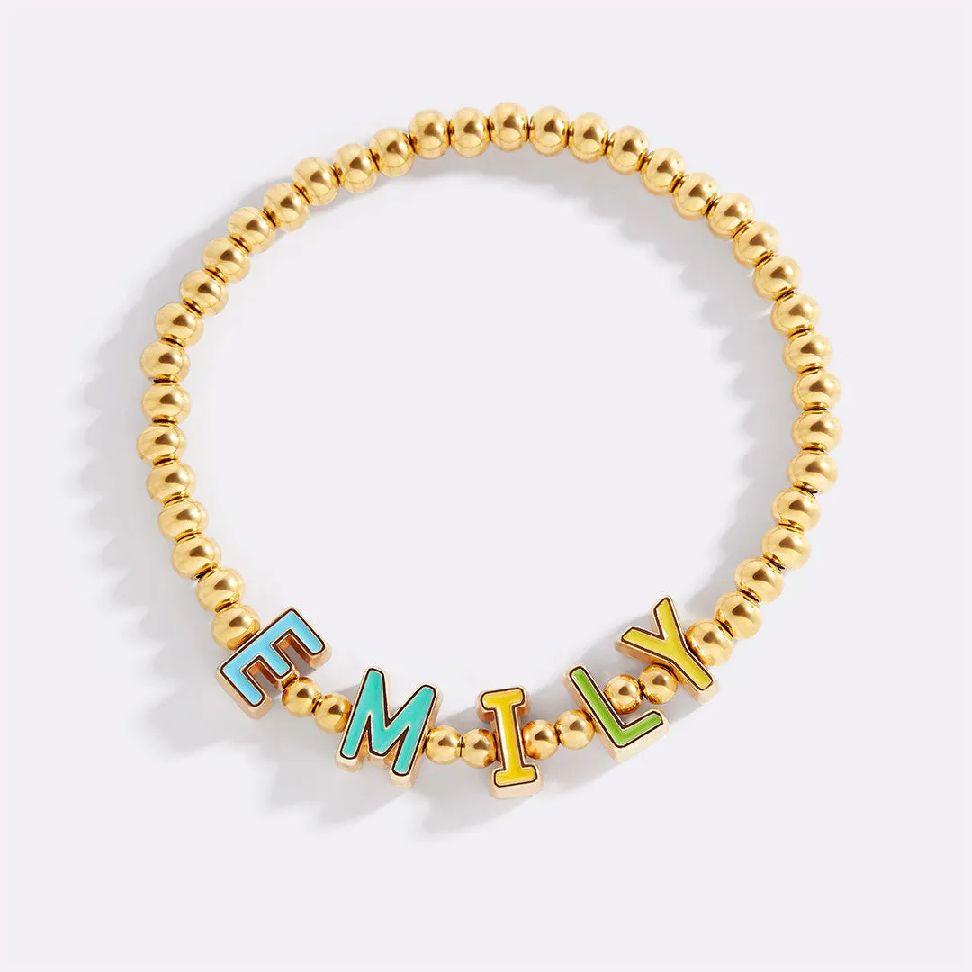 Rainbow Candy Letter Bracelet sold by Mint & Lilly product image thumbnail 4