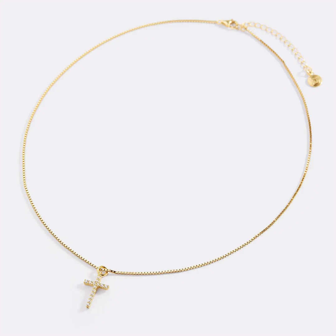 Pave Cross Necklace sold by Mint & Lilly product image thumbnail 4