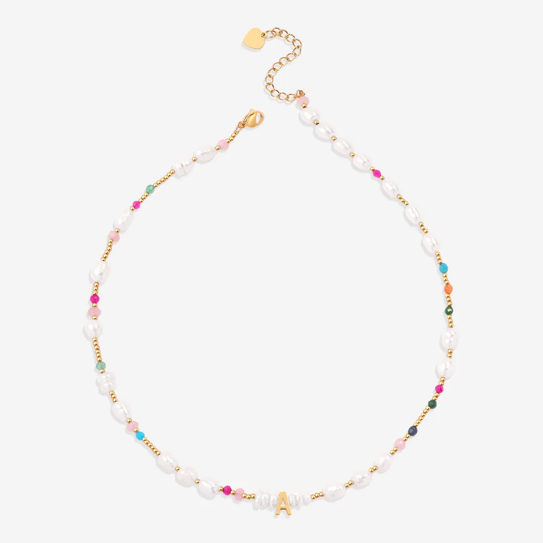 Gemstone and Pearl Initial Necklace sold by Mint & Lilly product image thumbnail 2