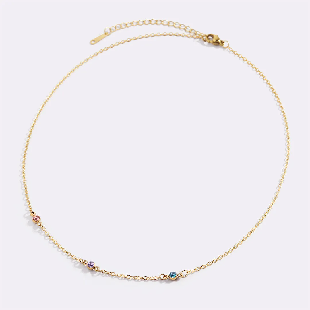 Dainty Birthstone Station Necklace sold by Mint & Lilly product image thumbnail 4