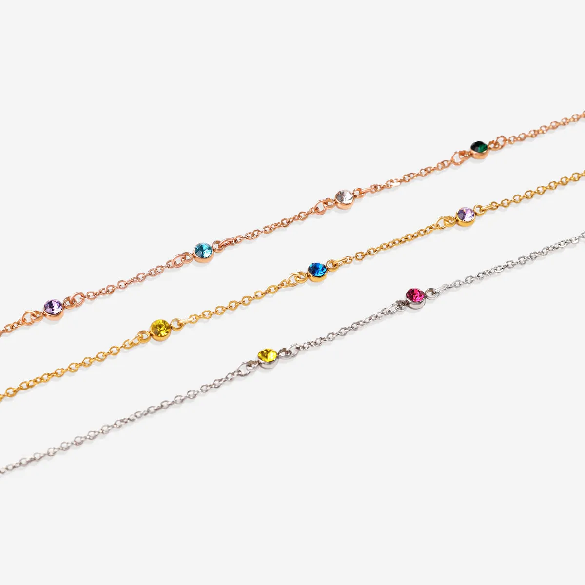Dainty Birthstone Station Necklace sold by Mint & Lilly product image thumbnail 5