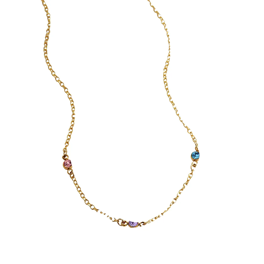 Dainty Birthstone Station Necklace sold by Mint & Lilly