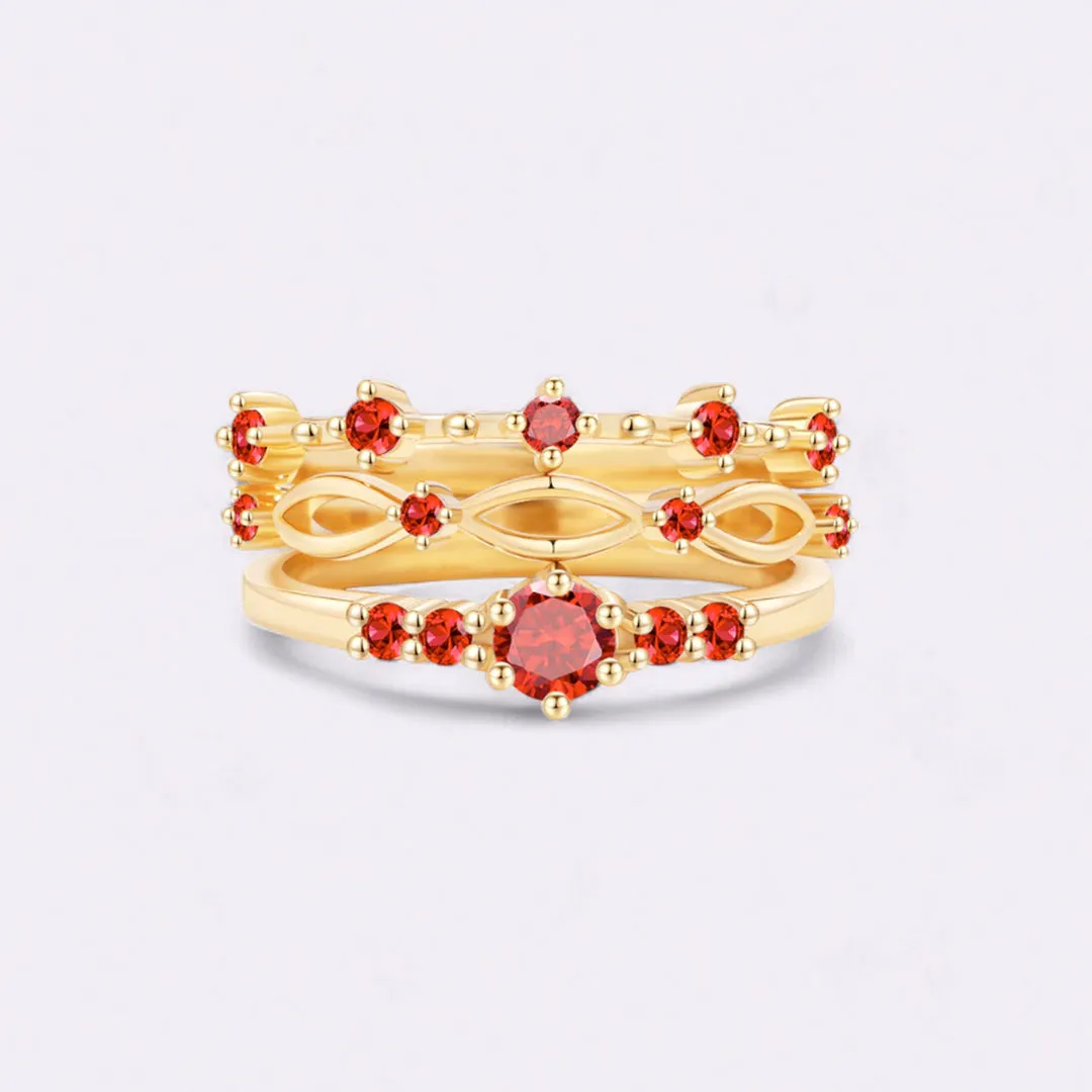 Braided Birthstone Stacking Ring Set sold by Mint & Lilly product image thumbnail 2