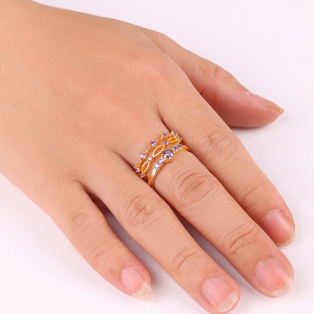 Braided Birthstone Stacking Ring Set sold by Mint & Lilly product image thumbnail 4