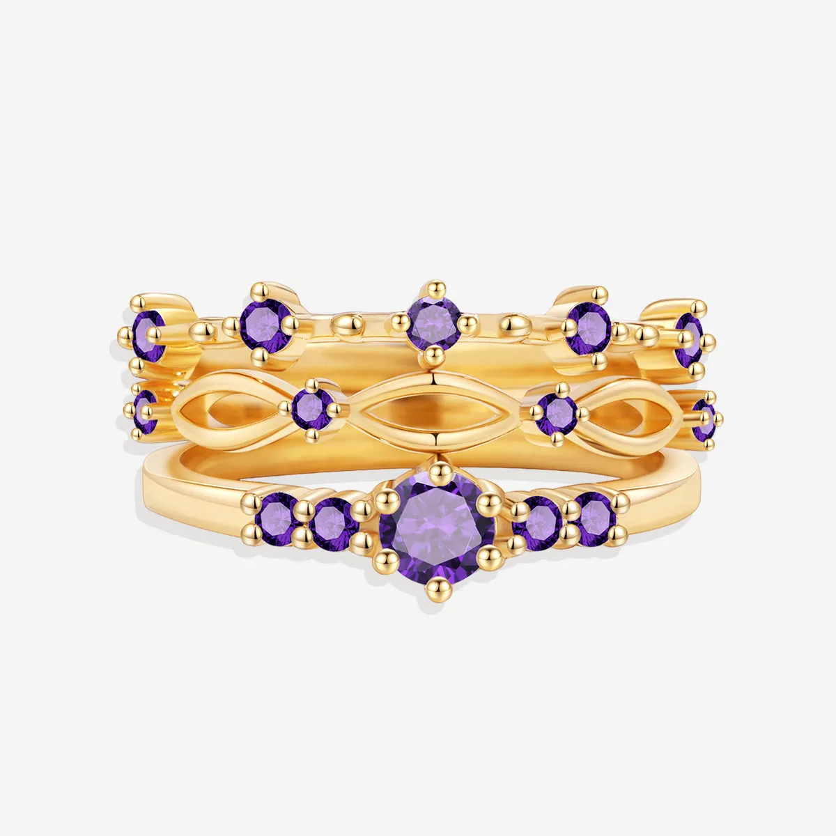 Braided Birthstone Stacking Ring Set sold by Mint & Lilly product image thumbnail 5