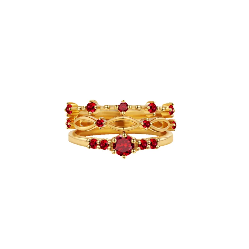 Braided Birthstone Stacking Ring Set made by Mint & Lilly