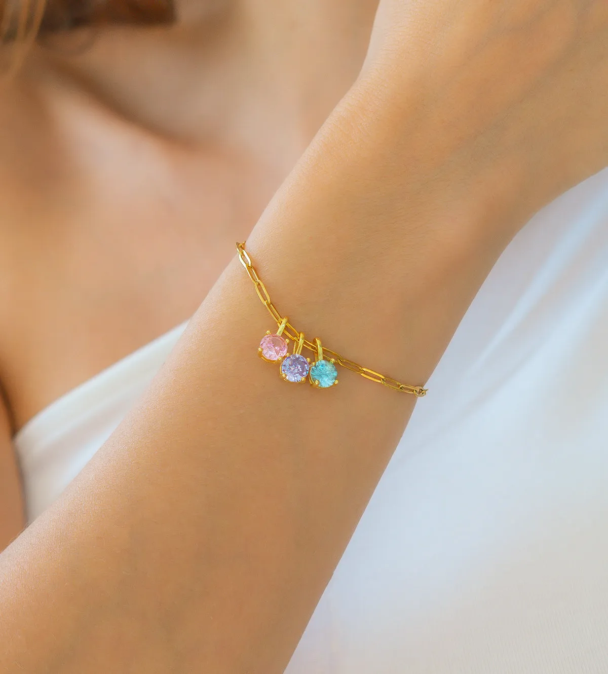 Round-Cut Birthstone Bracelet sold by Mint & Lilly product image thumbnail 3