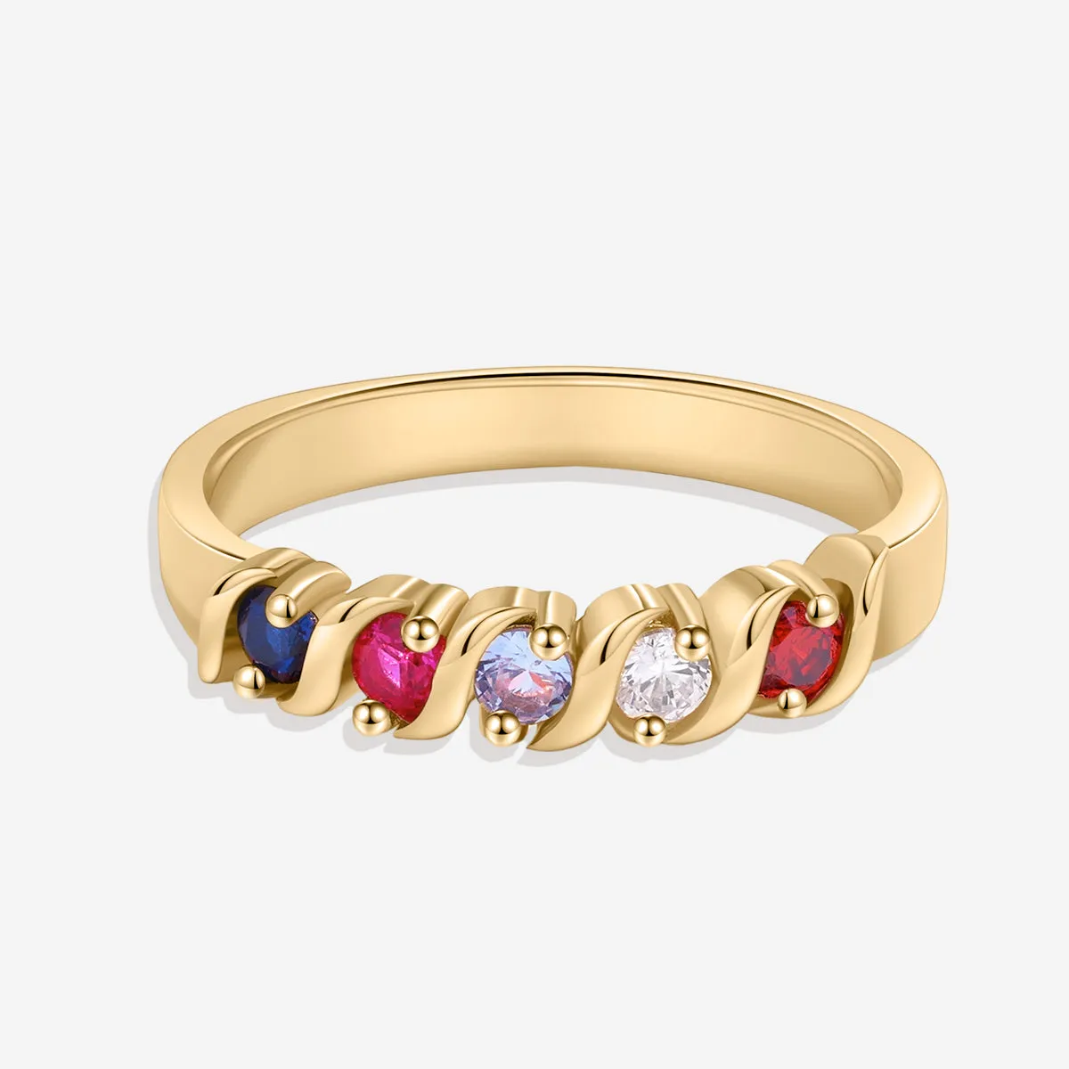 Personalized Wave Birthstones Ring sold by Mint & Lilly product image thumbnail 2