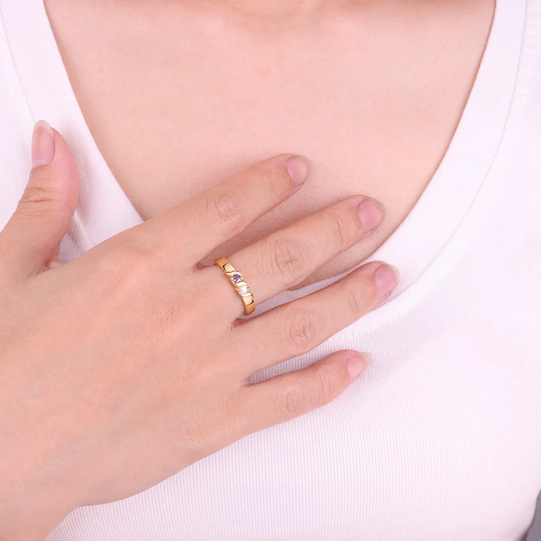 Personalized Wave Birthstones Ring sold by Mint & Lilly product image thumbnail 3