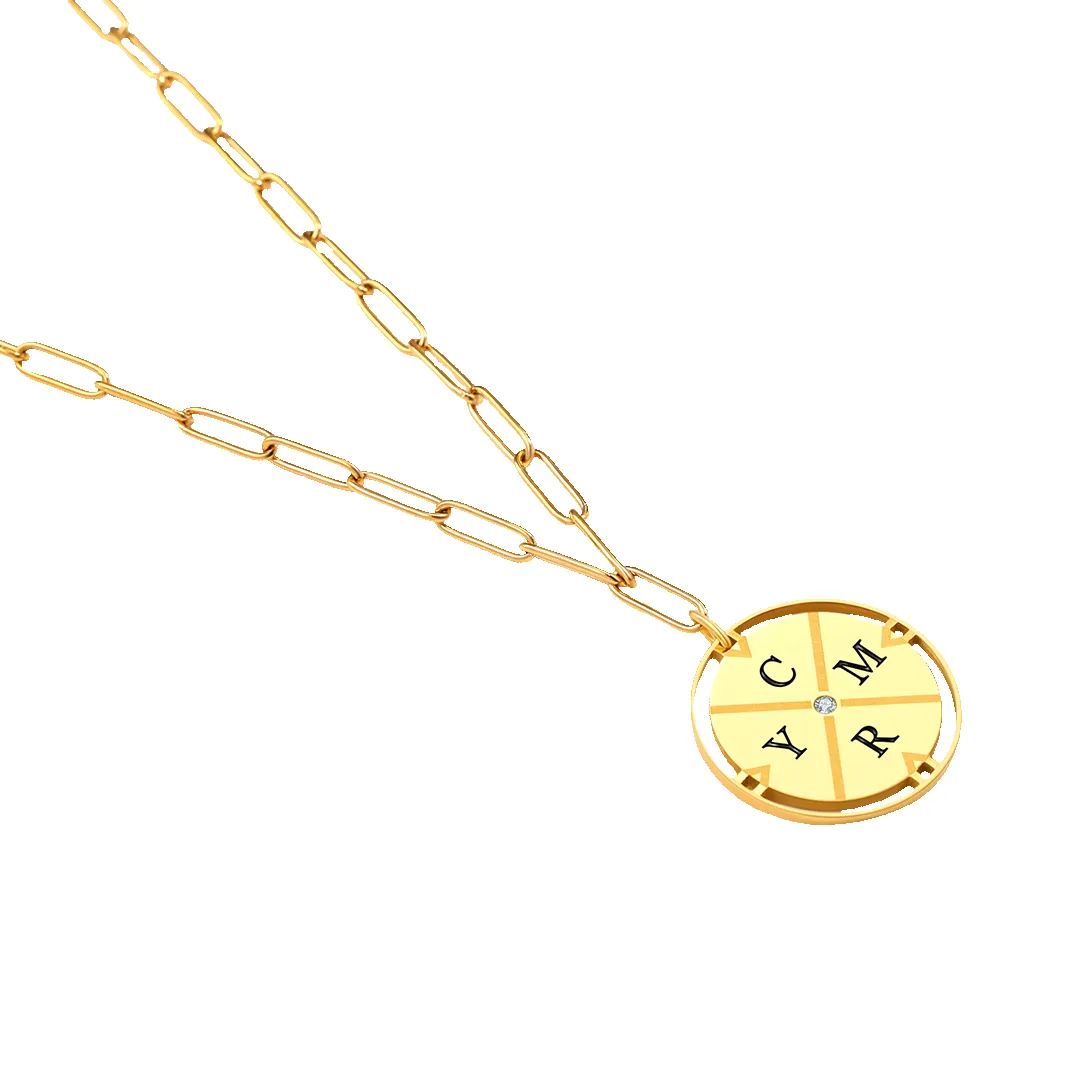 Personalized Compass Pendant Necklace sold by Mint & Lilly product image thumbnail 3