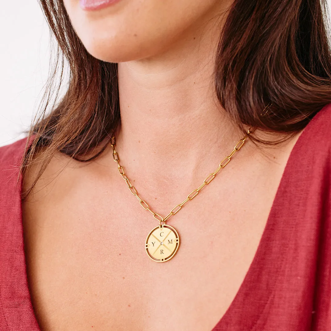 Personalized Compass Pendant Necklace sold by Mint & Lilly product image thumbnail 4