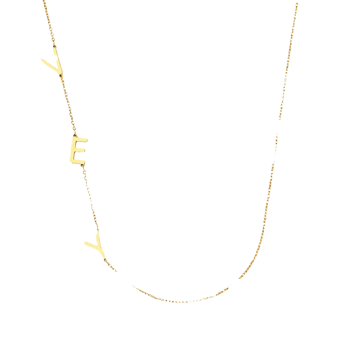 Asymmetrical Initials Necklace sold by Mint & Lilly