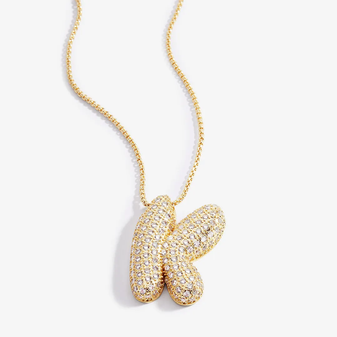 Pave Bubble Initial Necklace sold by Mint & Lilly product image thumbnail 2