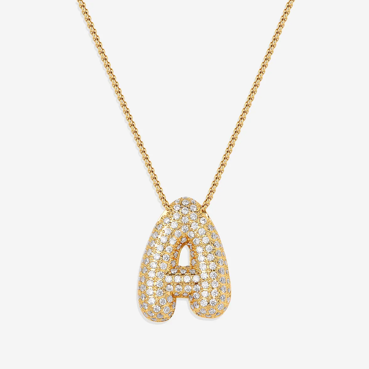 Pave Bubble Initial Necklace sold by Mint & Lilly product image thumbnail 3