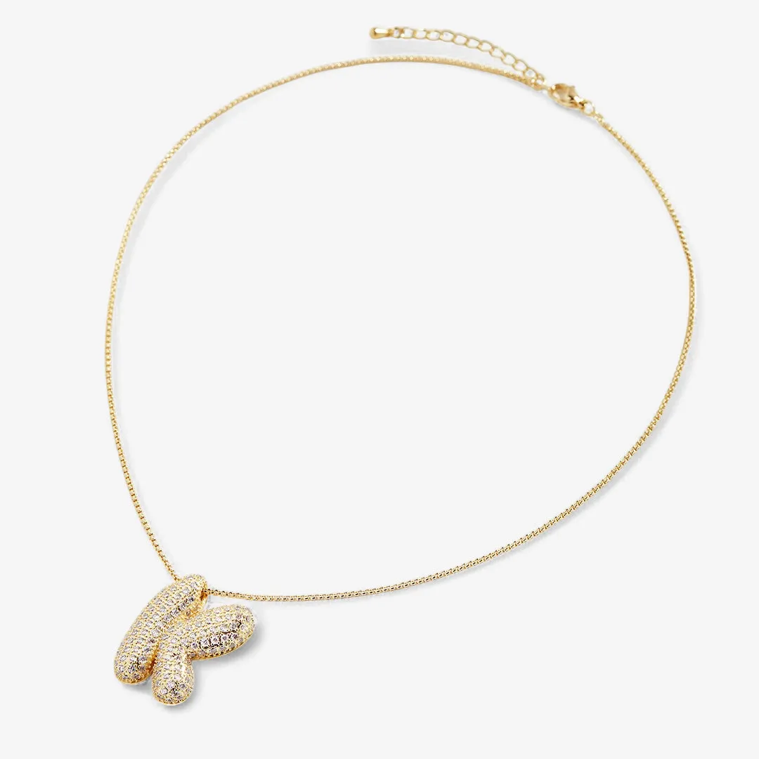 Pave Bubble Initial Necklace sold by Mint & Lilly product image thumbnail 4